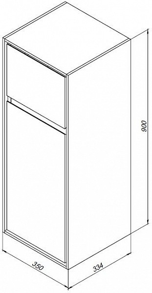 Пенал малый Aquanet Милан 35 черный глянец 00306376