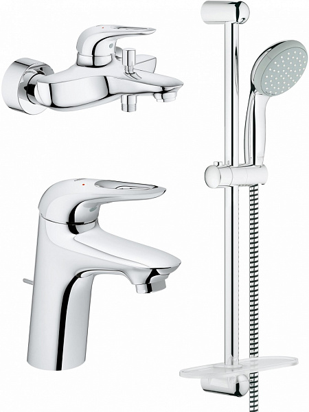 Комплект смесителей для ванной Grohe Eurostyle New 124416