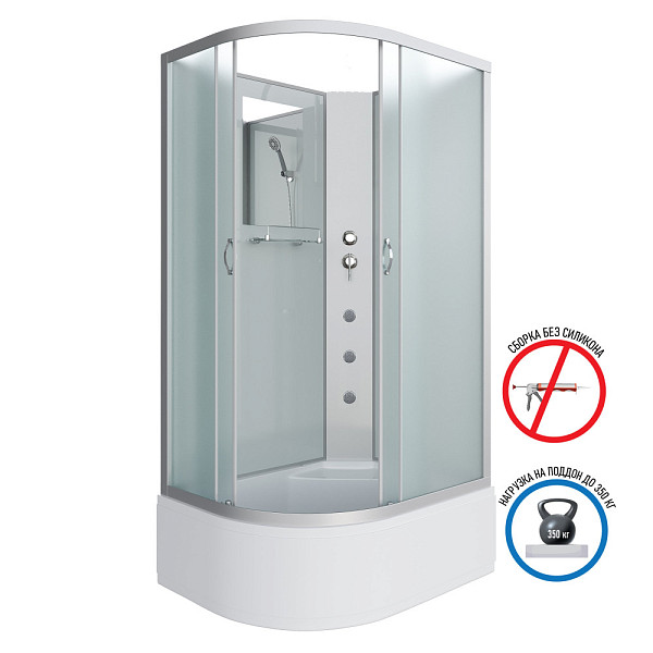 Душ.каб. NG-2310-14RBKG (1200х800х2000) высокий поддон(40см) стекло МАТОВОЕ 4 места