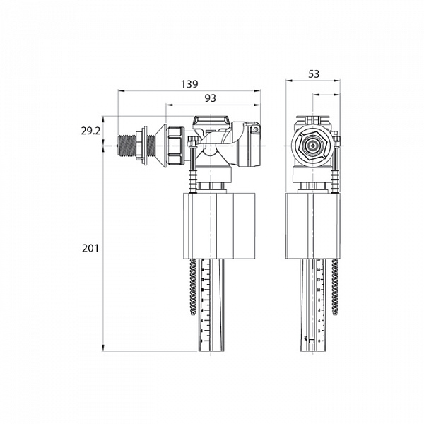 Клапан впускной, боковой подвод, IDDIS, F012400-0006