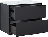 Тумба под раковину Aquanet Милан 85 черный глянец 00316703