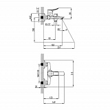 Смеситель для ванны, Amplex, Milardo, AMPSB02M02