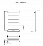 Полотенцесушитель электрический Aquanet Mauro 80х50 Тэн справа , с полкой 00282007