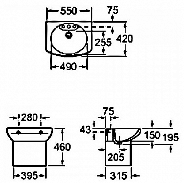 Раковина Roca Dama Senso Compacto 55x42 327513000