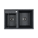Мойка для кухни Aquaton Делия 78 DBL 2 чаши графит 1A723132DE210