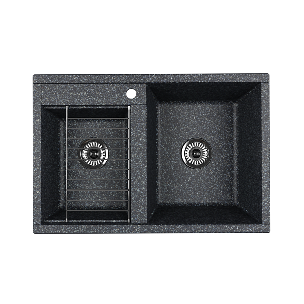 Мойка для кухни Aquaton Делия 78 DBL 2 чаши графит 1A723132DE210