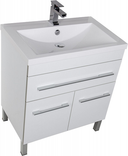 Тумба под раковину Aquanet Верона 75 белый (напольная 1 ящик 2 дверцы) 00182706