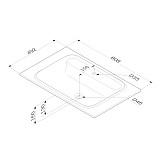 M8FWPC0800WM Func, Раковина мебельная, литьевой мрамор, 80 см, цвет белый матовый