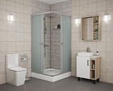 Душ. уголок NG-008-14Q (800х800х1950) низкий поддон(13см) стекло МАТОВОЕ, 2 места