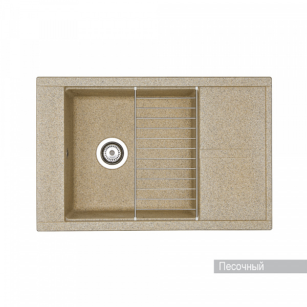 Мойка для кухни Aquaton Делия 78 прямоугольная с крылом песочная 1A715132DE220