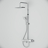F078F700 Func, душ.система: см-ль-полка д/ванны/душа, душ.штанга, верхн. душ квадр., ручн.душ, хром