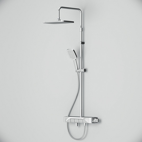 F078F700 Func, душ.система: см-ль-полка д/ванны/душа, душ.штанга, верхн. душ квадр., ручн.душ, хром