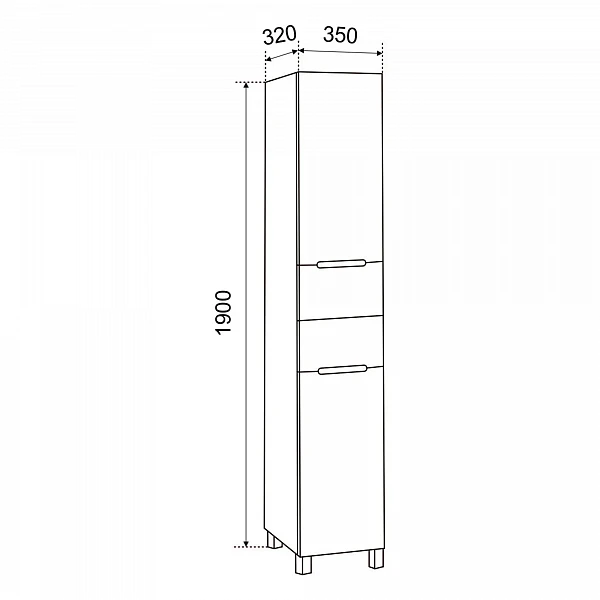 Пенал Emmy Вита 35 (Правый)