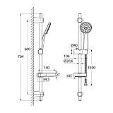 Душевой гарнитур, Cuba, IDDIS, CUB3F00i16