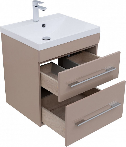 Тумба под раковину Aquanet Верона 60 капучино (2 ящика) 00304536