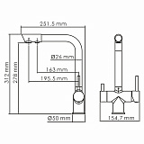 A8387 Смеситель для кухни под фильтр Wasserkraft