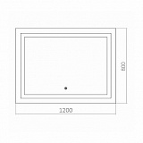 Зеркало AZARIO Ливия 1200х800, сенсорный выключатель (ФР-1758)