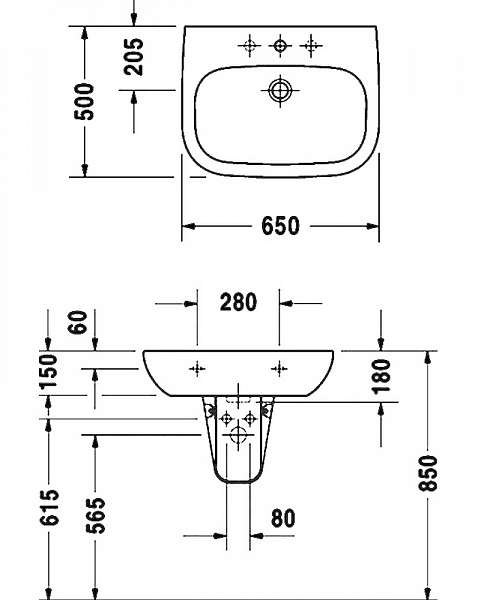 Раковина Duravit D-Code 23106500002