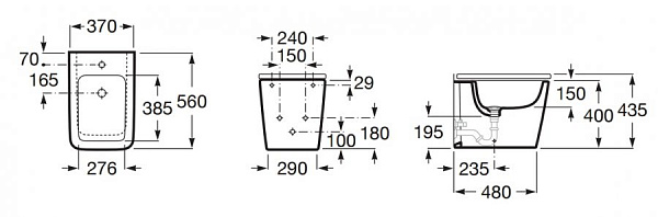 Биде Roca Inspira Square напольное 357537000