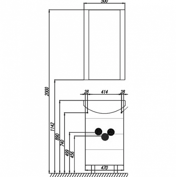 Тумба под раковину Акватон Ария 47 см 1A140201AA950