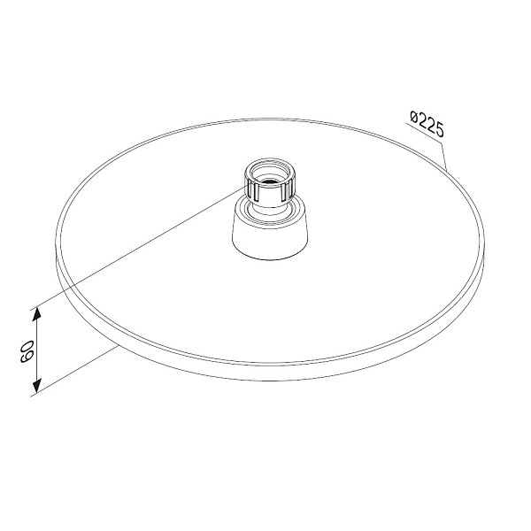977050300 Jupiter верхний душ, круг, черный