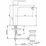 Смеситель для раковины с удлиненным корпусом и донным клапаном ECA Nita 102188049EX