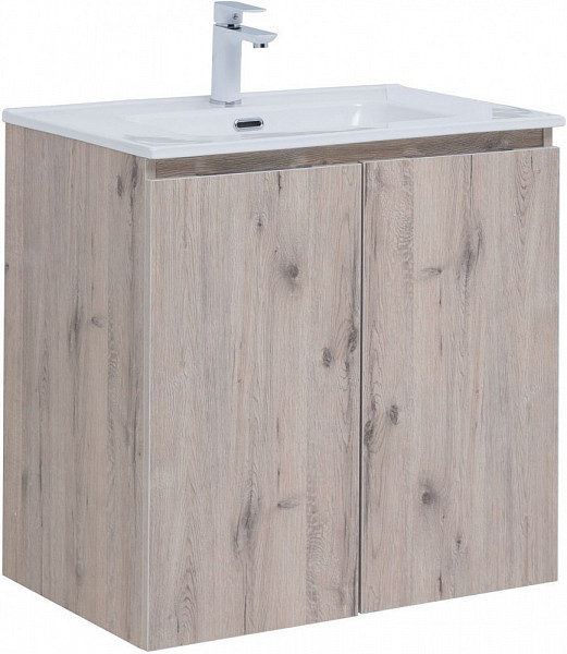Тумба под раковину Aquanet Алвита New 70 2 дверцы, дуб веллингтон белый 00303906