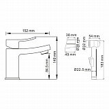 Смеситель для раковины с гигиенической лейкой Aller 1068 Wasserkraft