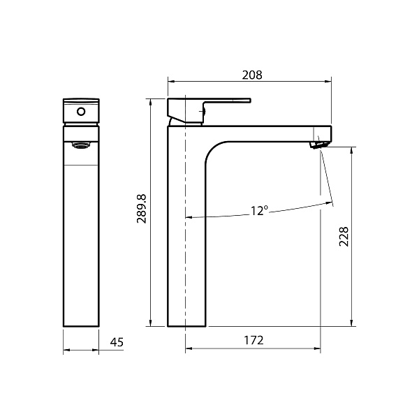 Смеситель "Koller Pool" ROUND Arc  для раковины XL
