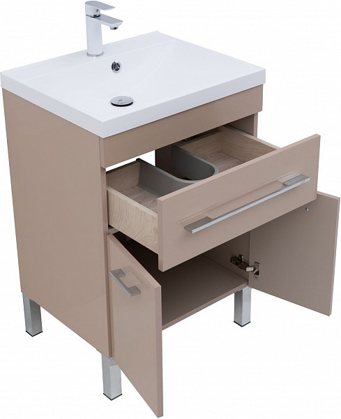 Тумба под раковину Aquanet Верона 60 капучино (1 ящик, 2 дверцы) 00304534