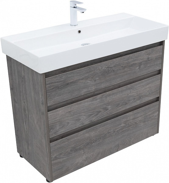 Тумба под раковину Aquanet Nova Lite 100 дуб рошелье (3 ящика) 00302479