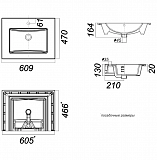 Мебельная раковина Sanita luxe Quadro 60 QDR60SLWB01