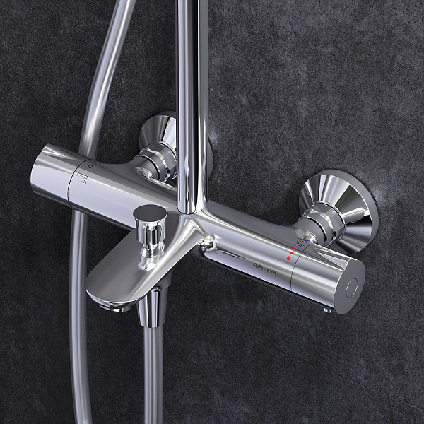 F0780564 Like душ.система, набор: смеситель д/ванны/душа с термостатом, верх.душ.d 250 мм, ручной ду