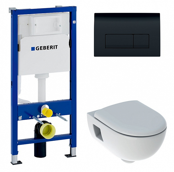 Инсталляция Geberit с безободковым унитазом Geberit Renova, 500.103.DW.R, сиденье микролифт, комплект Идеальная пара