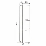 Пенал Emmy Рокард 40 с корзиной (Левый)