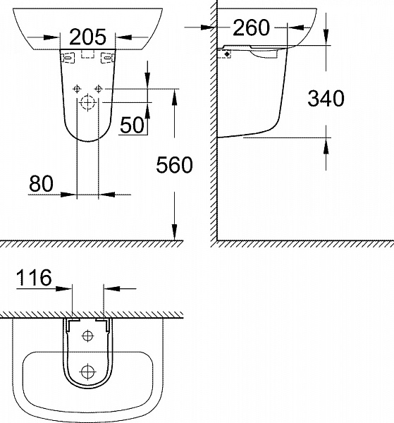Полупьедестал Grohe Bau Ceramic 39426000
