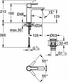 Смеситель для раковины Grohe Lineare New 23106001
