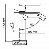 Elbe 7406 Смеситель для биде с донным клапаном Wasserkraft
