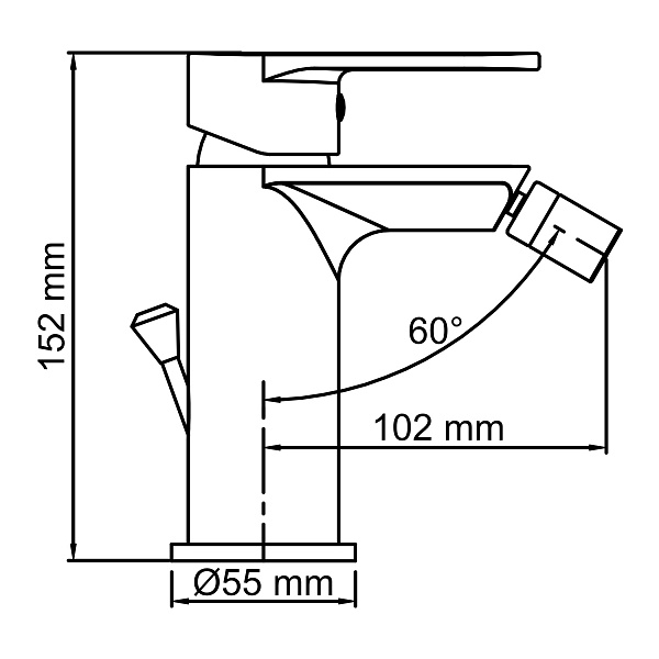Elbe 7406 Смеситель для биде с донным клапаном Wasserkraft