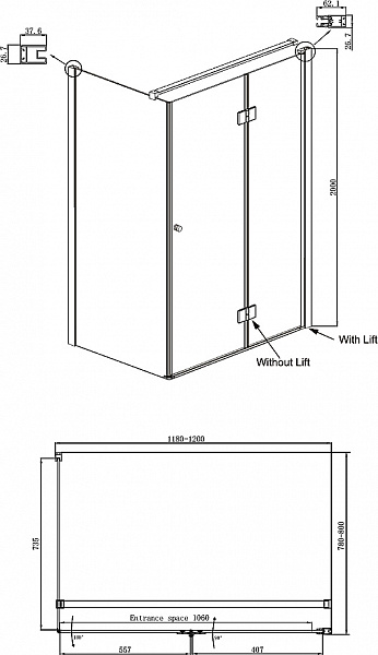 Душевое ограждение Ambassador Diamond 12011107R