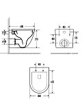AQM2002MB Унитаз подвесной AQUAme с сиденьем SoftClose, технология смыва Rimless, скрыт. крепеж. Черный мат