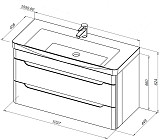 Тумба под раковину Aquanet София 105 белый глянец (2 ящика) 00274116