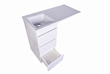 Тумба напольная "Даллас 100" (3 ящ.) Люкс белая, под раковину, PLUS