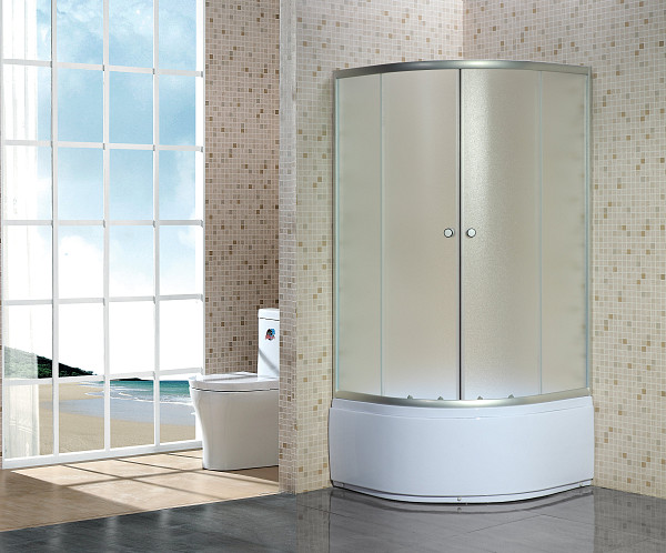 Душ. уголок NG-006-14 (900х900х1950) высокий поддон стекло МАТОВОЕ 2 места