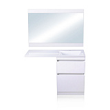 Тумба напольная "Даллас 120", Люкс белая, под раковину, PLUS, ЭМАЛЬ