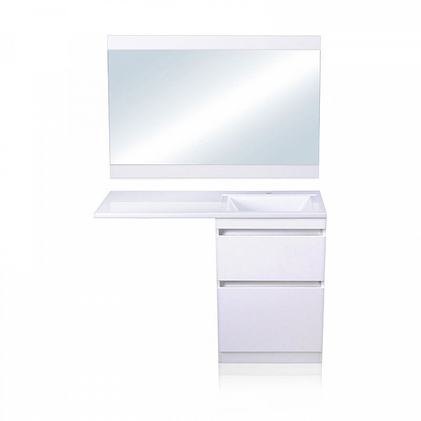 Тумба напольная "Даллас 120", Люкс белая, под раковину, PLUS, ЭМАЛЬ