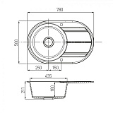 Мойка для кухни Aquaton Амира круглая с крылом жемчуг 1A712932AI240