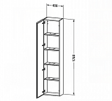 Шкаф-пенал Duravit L-Cube голубой камень L LC1170L4747