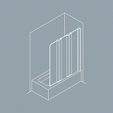 Шторка для ванны "KOLLER POOL" одноэлементная Aqua Line MW3DA 1070x1400 прозрачная Transparent  5мм CALC FREE хром