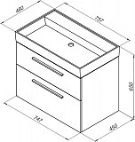 Тумба под раковину Aquanet Nova 75 дуб рошелье (2 ящика) 00242260